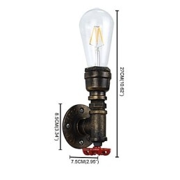 Applique da parete rustica in ottone antico tradizionale classico per luce ambientale