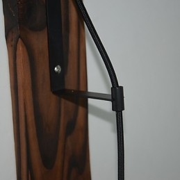 Lampada da parete in stile country americano, retrò, creativa, con puleggia in legno