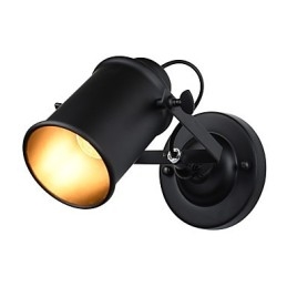 Lampada da parete in acciaio verniciato, decorazione da caffè americano nero stupido, lampada da parete retrò, lampada a spada laser sulla parete