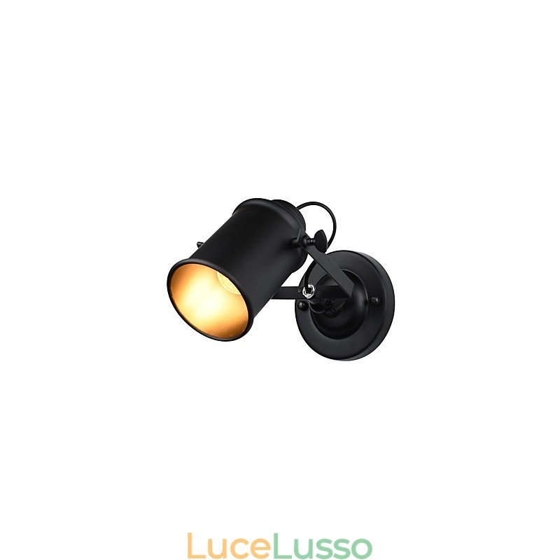 Lampada da parete in acciaio verniciato, decorazione da caffè americano nero stupido, lampada da parete retrò, lampada a spada laser sulla parete