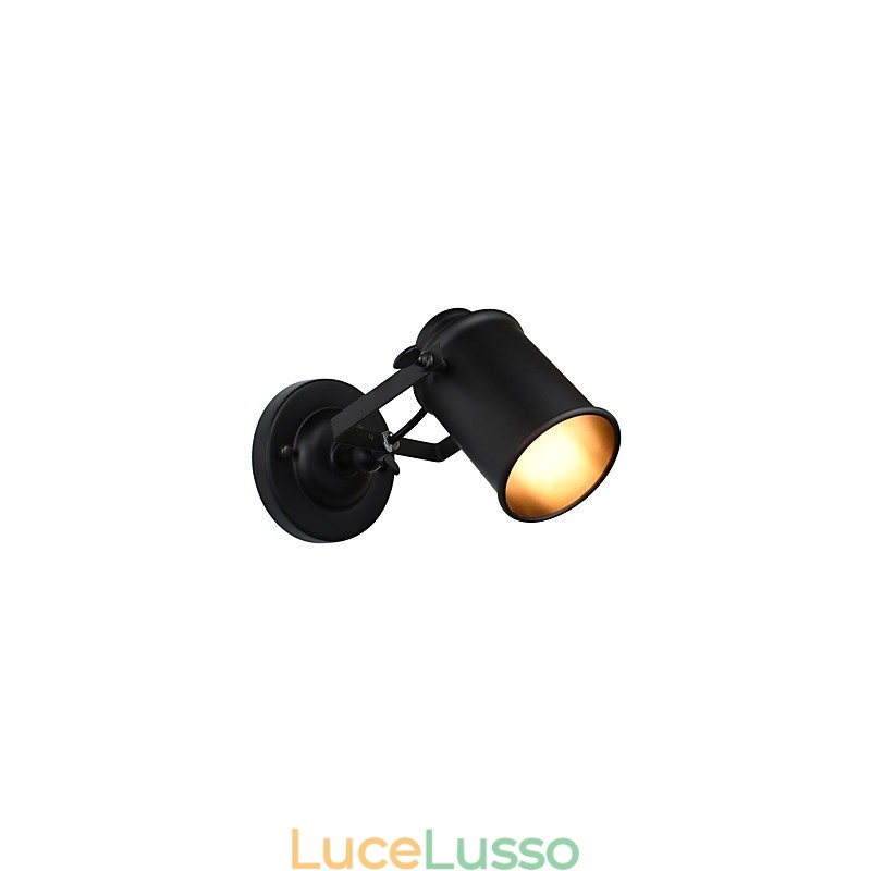 Lampada da parete in acciaio verniciato, decorazione da caffè americano nero stupido, lampada da parete retrò, lampada a spada laser sulla parete