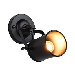 Lampada da parete in acciaio verniciato, decorazione da caffè americano nero stupido, lampada da parete retrò, lampada a spada laser sulla parete