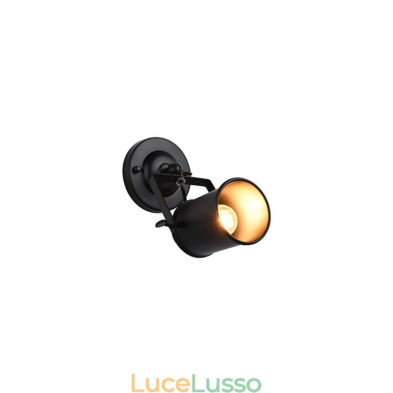 Lampada da parete in acciaio verniciato, decorazione da caffè americano nero stupido, lampada da parete retrò, lampada a spada laser sulla parete