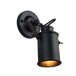 Lampada da parete in acciaio verniciato, decorazione da caffè americano nero stupido, lampada da parete retrò, lampada a spada laser sulla parete