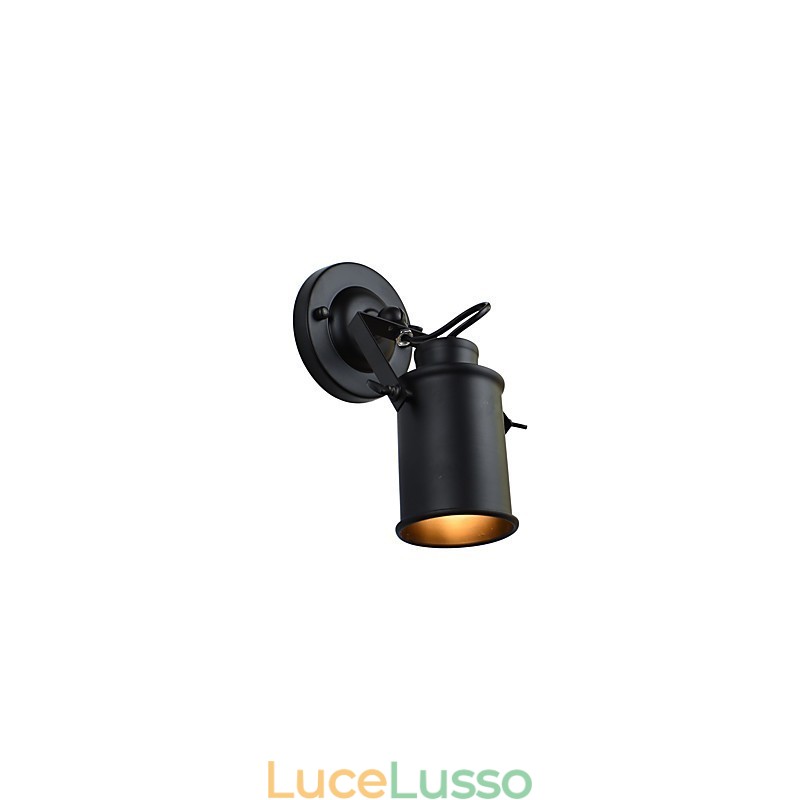 Lampada da parete in acciaio verniciato, decorazione da caffè americano nero stupido, lampada da parete retrò, lampada a spada laser sulla parete