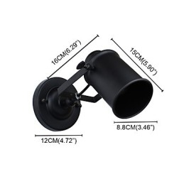Lampada da parete in acciaio verniciato, decorazione da caffè americano nero stupido, lampada da parete retrò, lampada a spada laser sulla parete