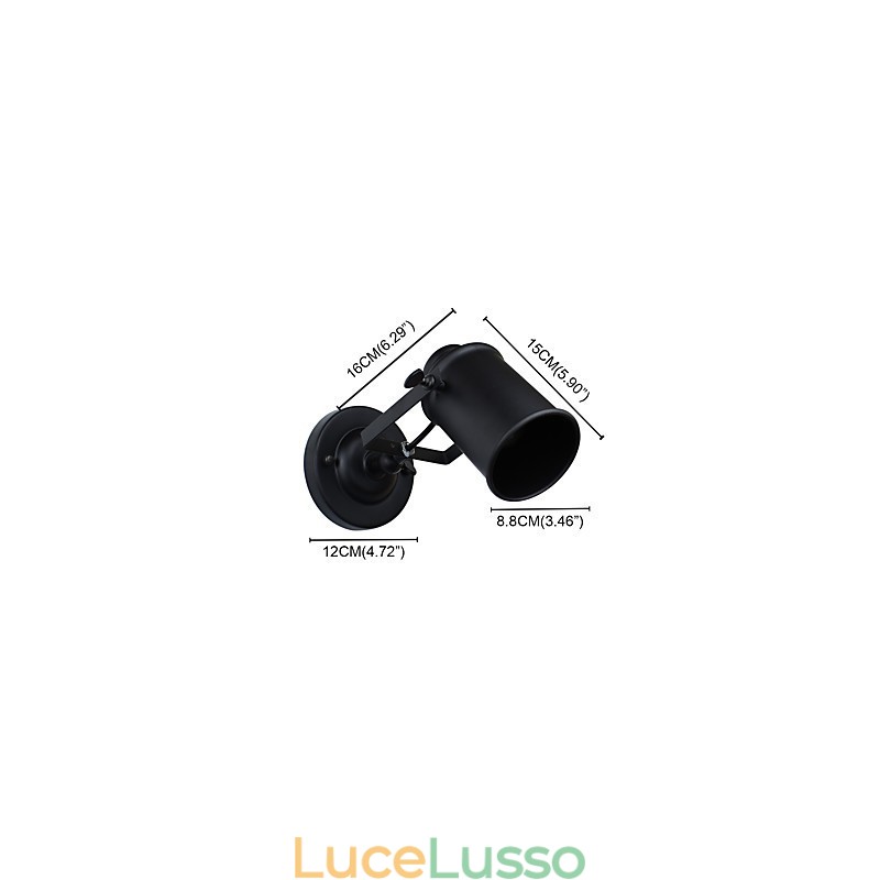 Lampada da parete in acciaio verniciato, decorazione da caffè americano nero stupido, lampada da parete retrò, lampada a spada laser sulla parete