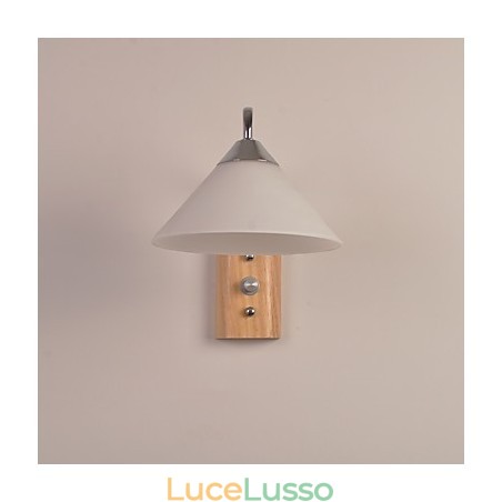 Lampada da parete semplice Lampada da comodino con paralume in vetro e legno massello per camera da letto Cassettiera Soggiorno Cameretta per bambini Dormitorio universitario Tavolino da caffè Libreria Lampada da parete semplice Lampada da comodino con paralume in vetro e legno massello per camera da letto Cassettiera Soggiorno Cameretta per bambini Dormitorio universitario Tavolino da caffè Libreria