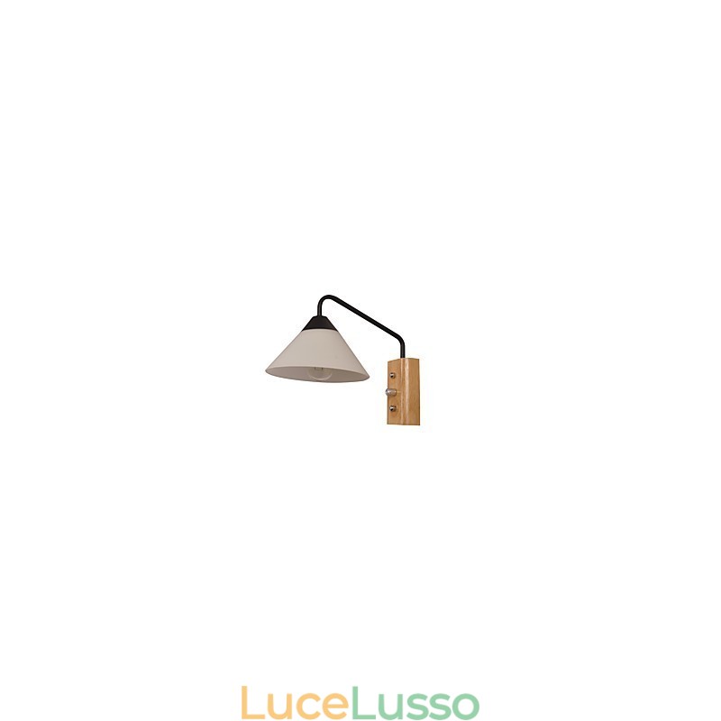 Lampada da parete semplice Lampada da comodino con paralume in vetro e legno massello per camera da letto Cassettiera Soggiorno Cameretta per bambini Dormitorio universitario Tavolino da caffè Libreria