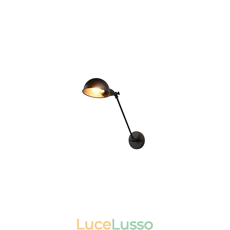 Lampada da parete in acciaio verniciato, decorazione da caffè americano nero opaco, lampada da parete retrò, lampada a spada laser sulla parete