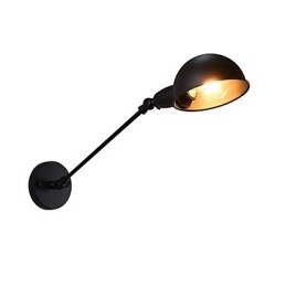Lampada da parete in acciaio verniciato, decorazione da caffè americano nero opaco, lampada da parete retrò, lampada a spada laser sulla parete