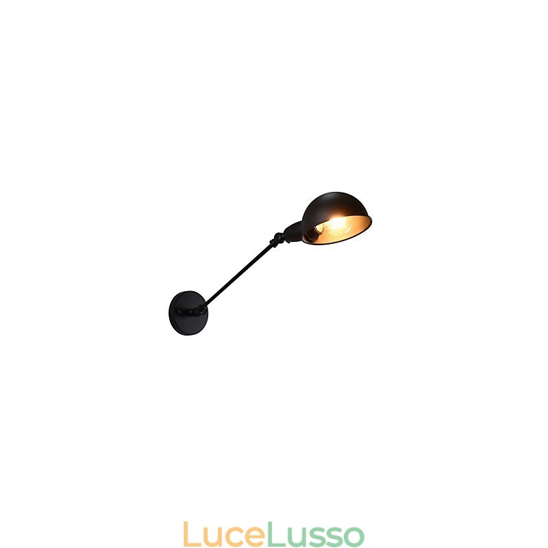 Lampada da parete in acciaio verniciato, decorazione da caffè americano nero opaco, lampada da parete retrò, lampada a spada laser sulla parete
