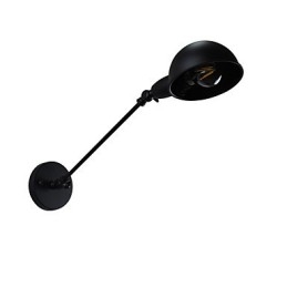 Lampada da parete in acciaio verniciato, decorazione da caffè americano nero opaco, lampada da parete retrò, lampada a spada laser sulla parete