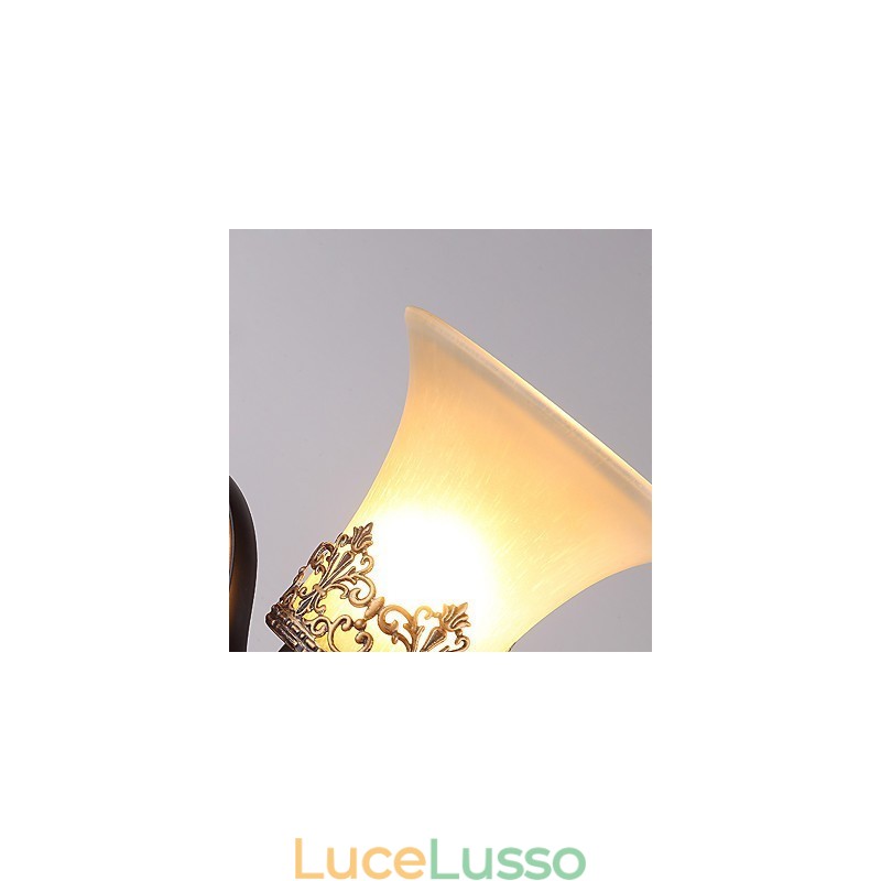 Lampada da parete vintage in metallo con vetro, stile campagna americana, a testa singola, per la mensa, soggiorno, ingresso, foyer, lampada da parete decorativa