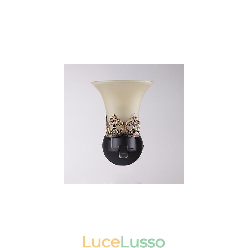 Lampada da parete vintage in metallo con vetro, stile campagna americana, a testa singola, per la mensa, soggiorno, ingresso, foyer, lampada da parete decorativa