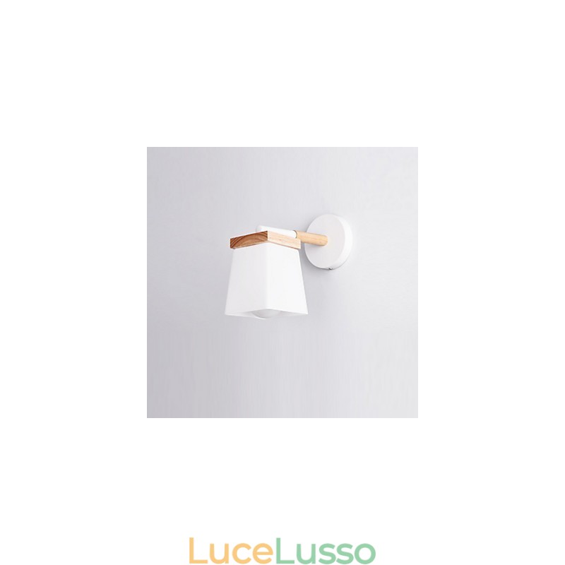Lampada da parete con paralume in vetro quadrato per camera da letto moderna, applique da parete con luce ambientale