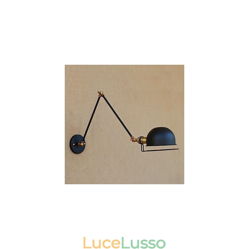 Semplice caratteristica di pittura vintage country per applique da parete con luce ambientale e protezione degli occhi con braccio oscillante in stile mini