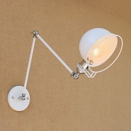 Semplice caratteristica di pittura vintage country per applique da parete con luce ambientale e protezione degli occhi con braccio oscillante in stile mini