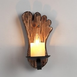 Lampada da parete a testa singola industriale vintage retrò in legno e metallo dipinta a colori per la casa, corridoio dell'hotel, lampada da parete decorativa