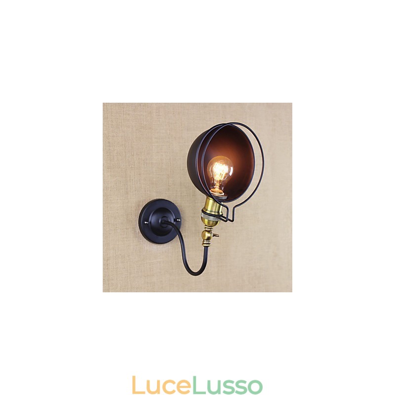 Semplice pittura retrò country caratteristica per applique da parete con protezione per gli occhi in stile mini