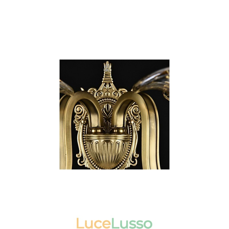 Applique da parete rustica in ottone con funzione mini uplight in stile lodge