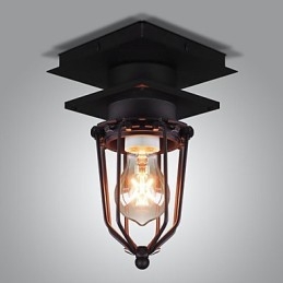 Lampada da parete retrò in ferro battuto, testa singola, antica, ricordata, lampada da soffitto in ferro battuto americano vintage, piccole gabbie