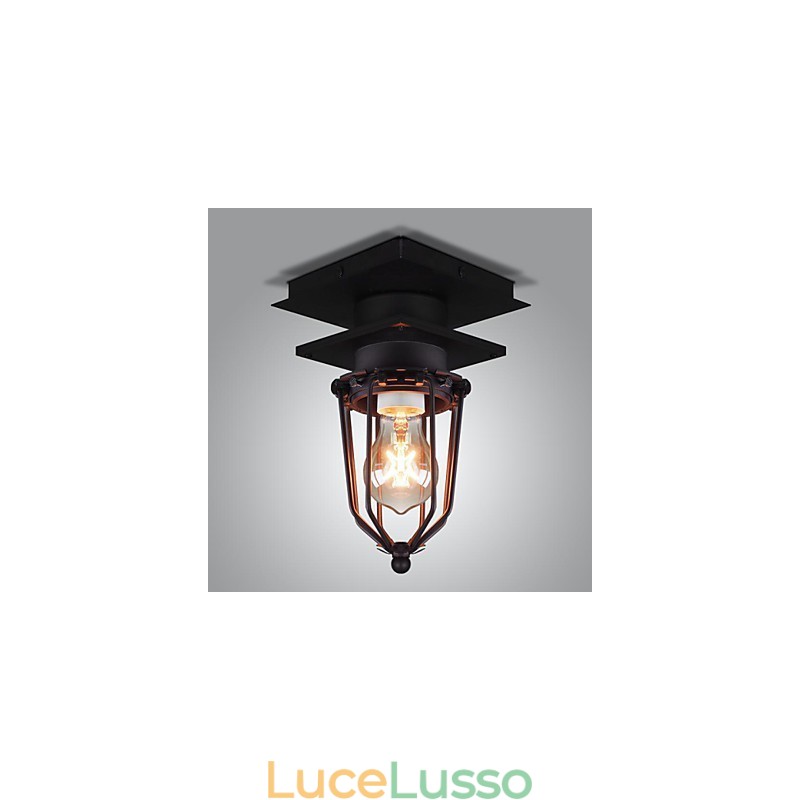 Lampada da parete retrò in ferro battuto, testa singola, antica, ricordata, lampada da soffitto in ferro battuto americano vintage, piccole gabbie