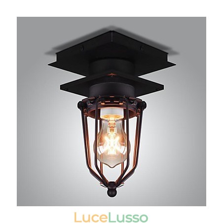 Lampada da parete retrò in ferro battuto, testa singola, antica, ricordata, lampada da soffitto in ferro battuto americano vintage, piccole gabbie Lampada da parete retrò in ferro battuto, testa singola, antica, ricordata, lampada da soffitto in ferro battuto americano vintage, piccole gabbie