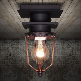 Lampada da parete retrò in ferro battuto, testa singola, antica, ricordata, lampada da soffitto in ferro battuto americano vintage, piccole gabbie