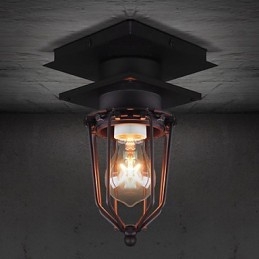 Lampada da parete retrò in ferro battuto, testa singola, antica, ricordata, lampada da soffitto in ferro battuto americano vintage, piccole gabbie