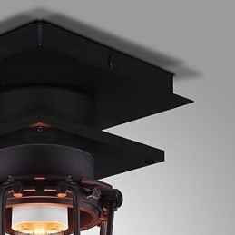 Lampada da parete retrò in ferro battuto, testa singola, antica, ricordata, lampada da soffitto in ferro battuto americano vintage, piccole gabbie