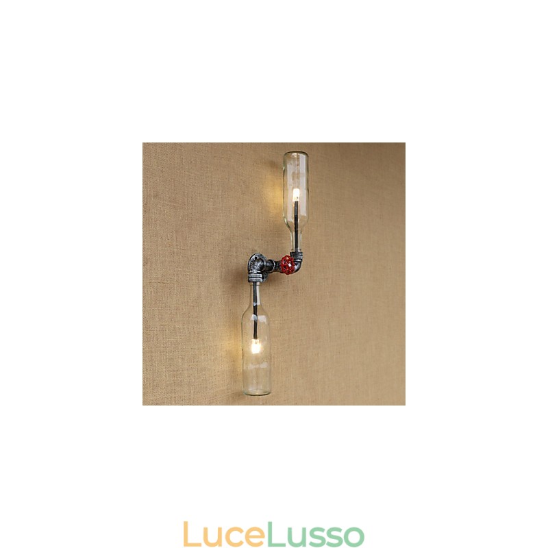 Applique da parete rustica in ottone per luce ambientale