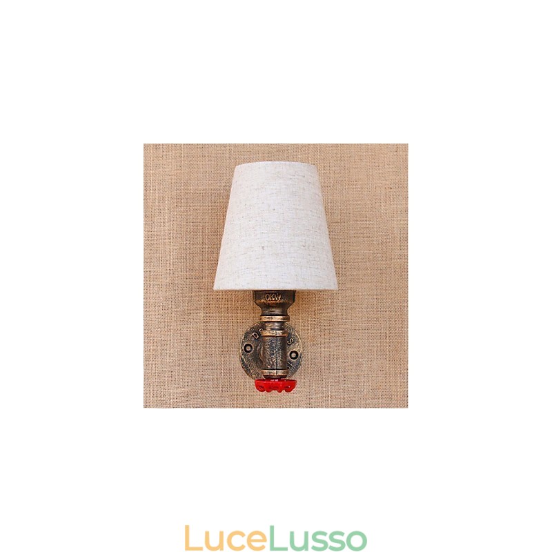 Applique da parete rustica in ottone per luce ambientale