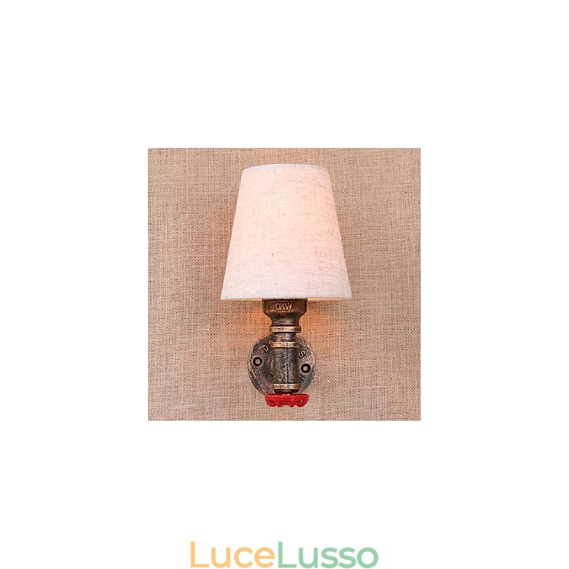 Applique da parete rustica in ottone per luce ambientale