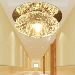 Lampada da soffitto moderna a risparmio energetico Lampada da soffitto in cristallo Lampada con lampadina verso il basso