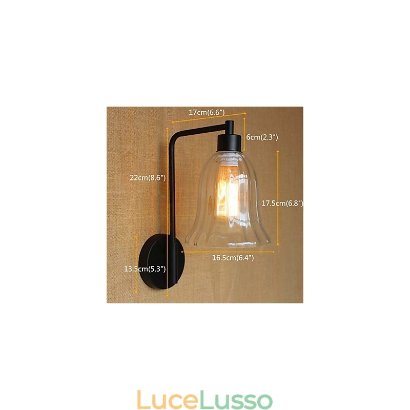 Finitura rustica in ossido nero per la luce ambientale del braccio oscillante