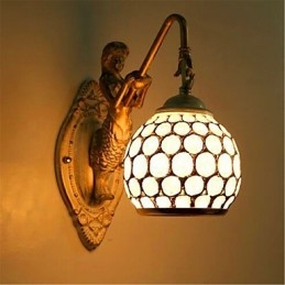 Lampada da parete semplice in stile europeo, retro pastorale, camera da letto, comodino, balcone, scale, corridoio, lampada a specchio
