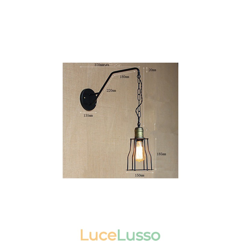 Lampada da parete in ferro per corridoi di catene di ristoranti e caffè