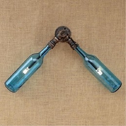 Lampada da parete retrò American Village Creative Industry Wind Designer Water Bottle Wall Light Blue
