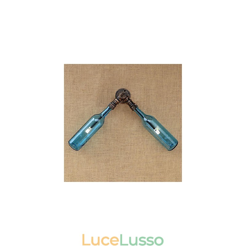 Lampada da parete retrò American Village Creative Industry Wind Designer Water Bottle Wall Light Blue