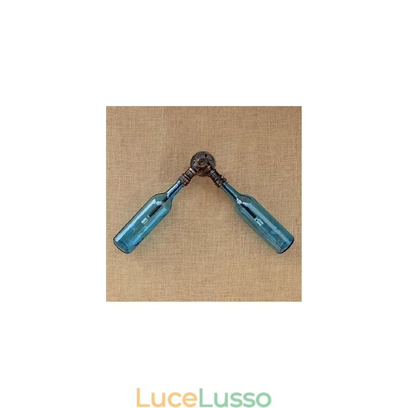 Lampada da parete retrò American Village Creative Industry Wind Designer Water Bottle Wall Light Blue