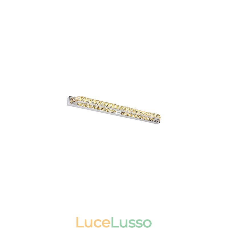 Lampada da specchio lunga di alta qualità Luci da bagno Applique in metallo e cristallo