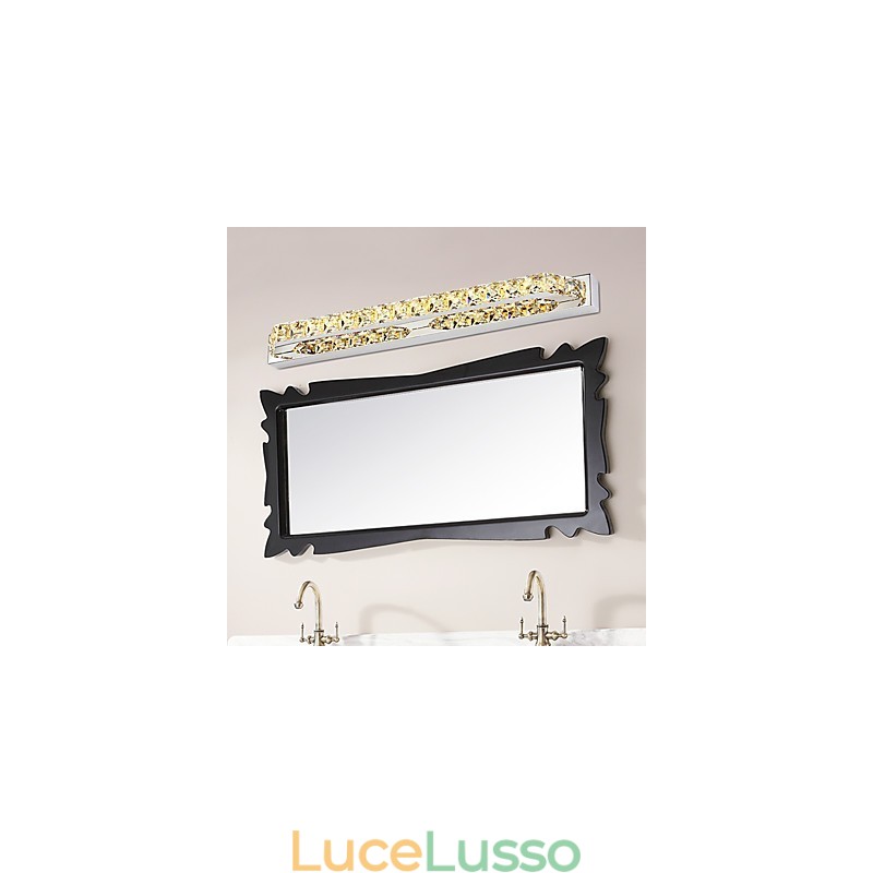 Lampada da specchio lunga di alta qualità Luci da bagno Applique in metallo e cristallo