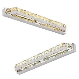 Lampada da specchio lunga di alta qualità Luci da bagno Applique in metallo e cristallo