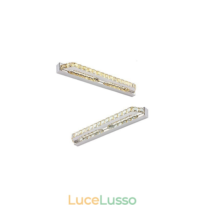 Lampada da specchio lunga di alta qualità Luci da bagno Applique in metallo e cristallo