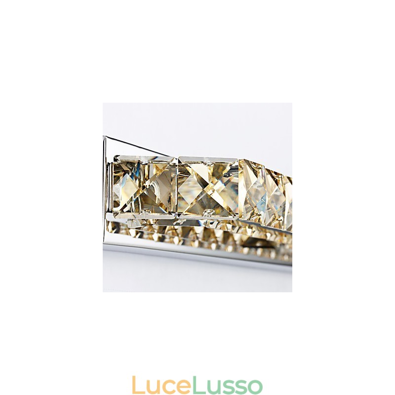 Lampada da specchio lunga di alta qualità Luci da bagno Applique in metallo e cristallo
