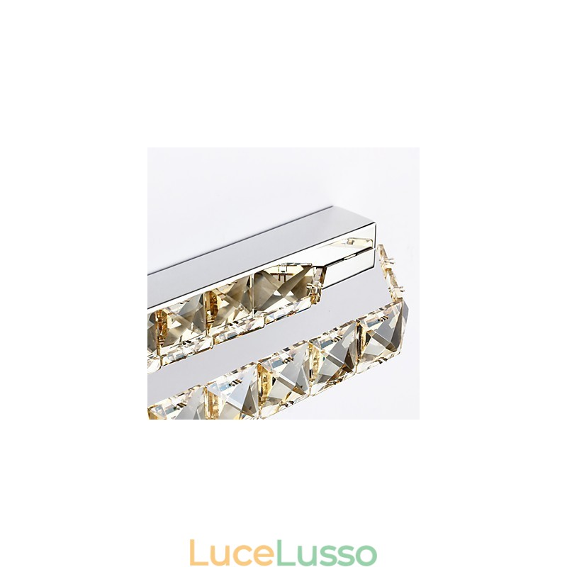 Lampada da specchio lunga di alta qualità Luci da bagno Applique in metallo e cristallo