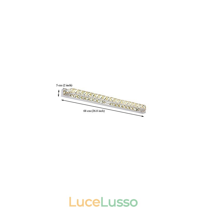 Lampada da specchio lunga di alta qualità Luci da bagno Applique in metallo e cristallo