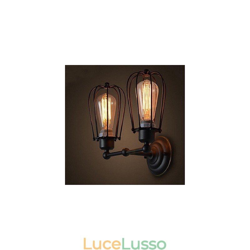 Lampada da parete per corridoio, corridoio, ristorante, American Village, in ferro antico, pompelmo retrò, applique da parete