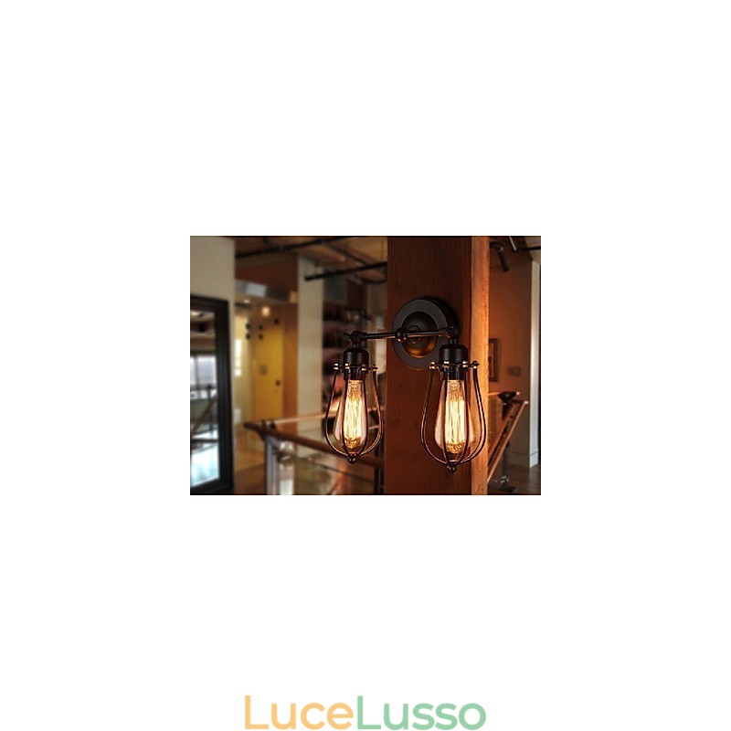 Lampada da parete per corridoio, corridoio, ristorante, American Village, in ferro antico, pompelmo retrò, applique da parete